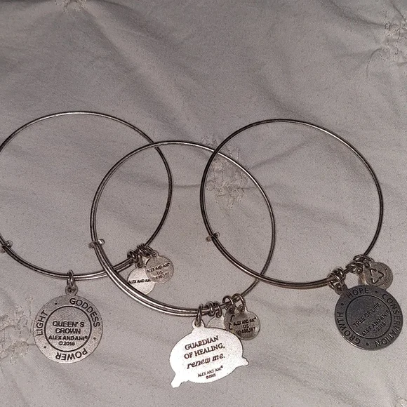 3 Alex and Ani Adjustable Bracelets - Picture 2 of 8
